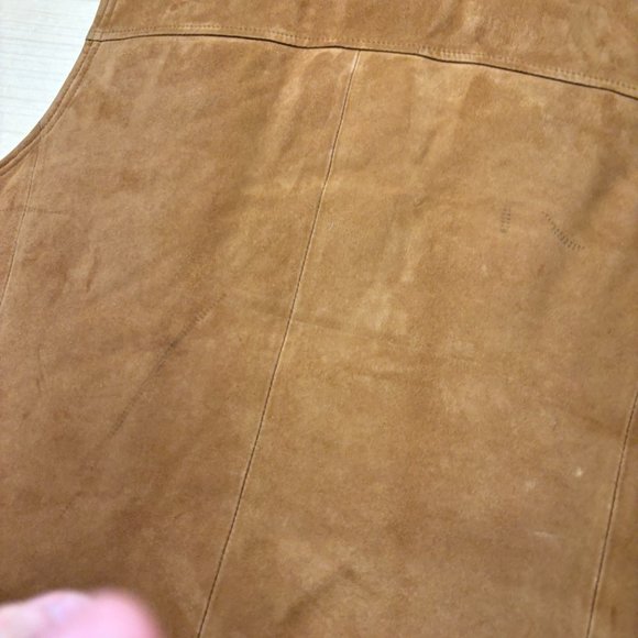 Brooks Brothers Suede Vest Mens Small Brown Full Zip Insulated Down Puffer - Picture 16 of 16